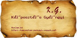 Káposztás Gyöngyi névjegykártya