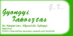 gyongyi kaposztas business card