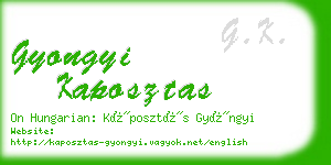 gyongyi kaposztas business card